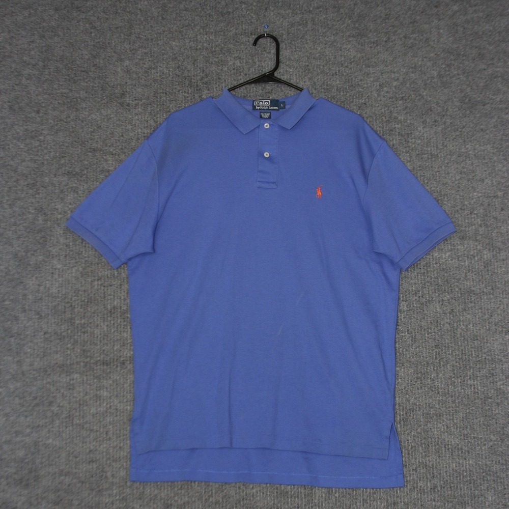 Polo Ralph Lauren Polo Shirt Mens L Blue Cotton Short Sleeve Preppy Classic